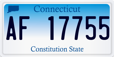 CT license plate AF17755