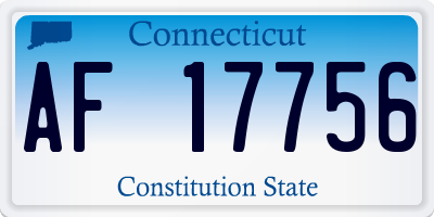 CT license plate AF17756