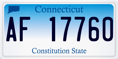 CT license plate AF17760