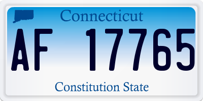 CT license plate AF17765