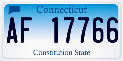 CT license plate AF17766