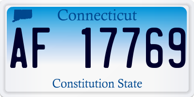 CT license plate AF17769