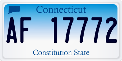 CT license plate AF17772