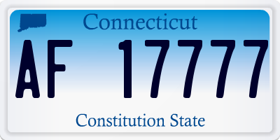 CT license plate AF17777