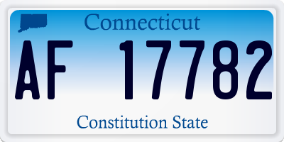 CT license plate AF17782