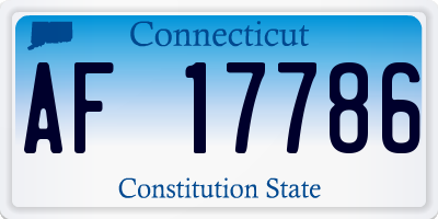 CT license plate AF17786
