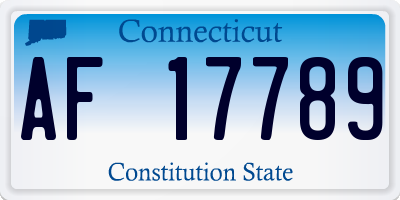 CT license plate AF17789