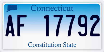 CT license plate AF17792