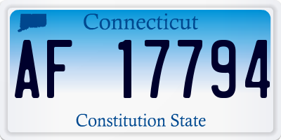 CT license plate AF17794