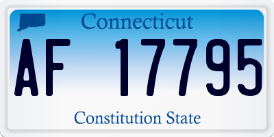 CT license plate AF17795