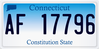 CT license plate AF17796