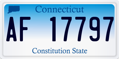 CT license plate AF17797