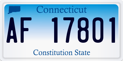CT license plate AF17801