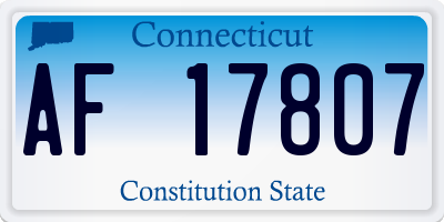 CT license plate AF17807