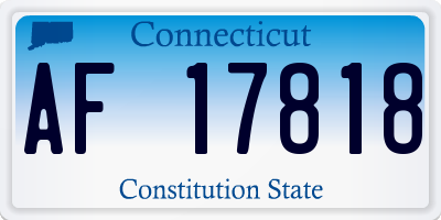 CT license plate AF17818