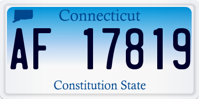 CT license plate AF17819