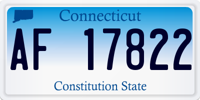 CT license plate AF17822