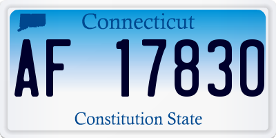 CT license plate AF17830