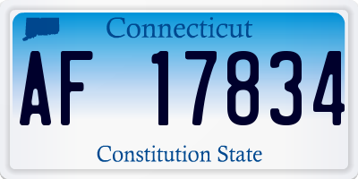 CT license plate AF17834