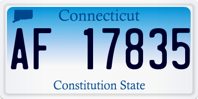 CT license plate AF17835