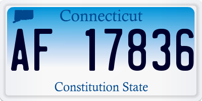 CT license plate AF17836