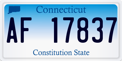 CT license plate AF17837