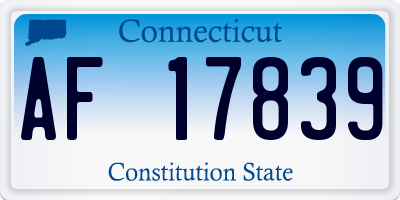 CT license plate AF17839