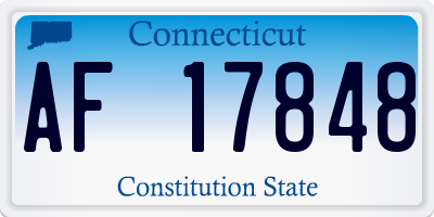 CT license plate AF17848
