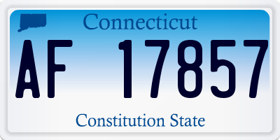CT license plate AF17857
