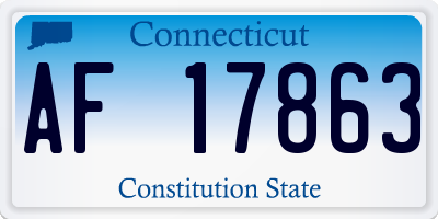 CT license plate AF17863
