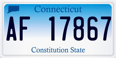 CT license plate AF17867