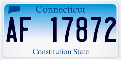 CT license plate AF17872