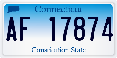 CT license plate AF17874