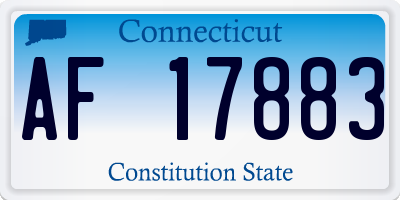 CT license plate AF17883