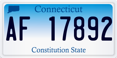 CT license plate AF17892