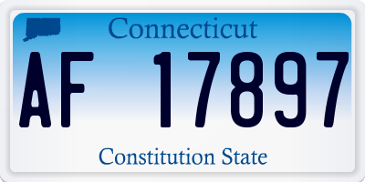 CT license plate AF17897