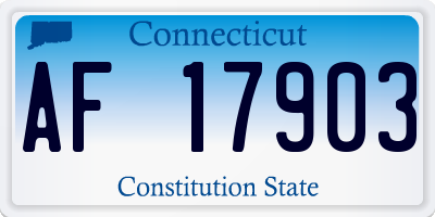 CT license plate AF17903