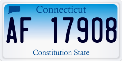 CT license plate AF17908