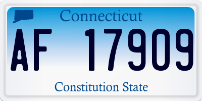 CT license plate AF17909