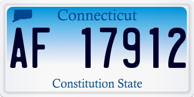 CT license plate AF17912