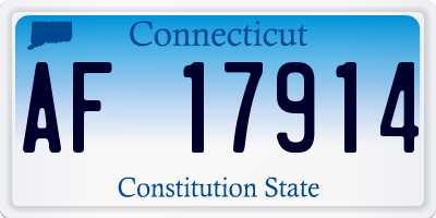 CT license plate AF17914