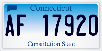 CT license plate AF17920