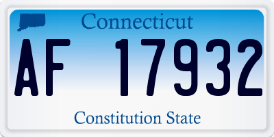 CT license plate AF17932