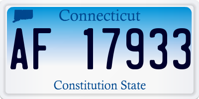 CT license plate AF17933