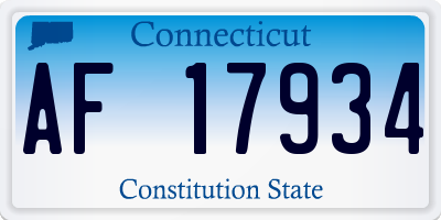 CT license plate AF17934