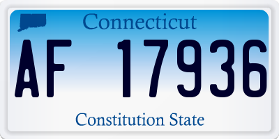 CT license plate AF17936