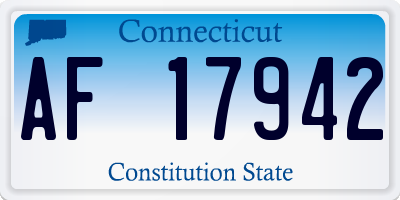 CT license plate AF17942