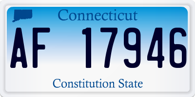 CT license plate AF17946