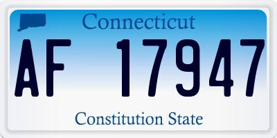 CT license plate AF17947