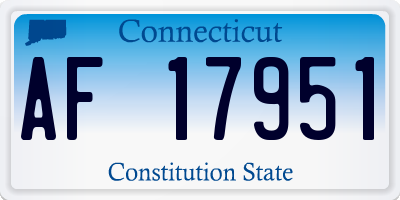 CT license plate AF17951